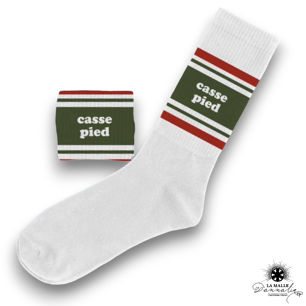 chaussette homme casse pied vert lamalledannalia