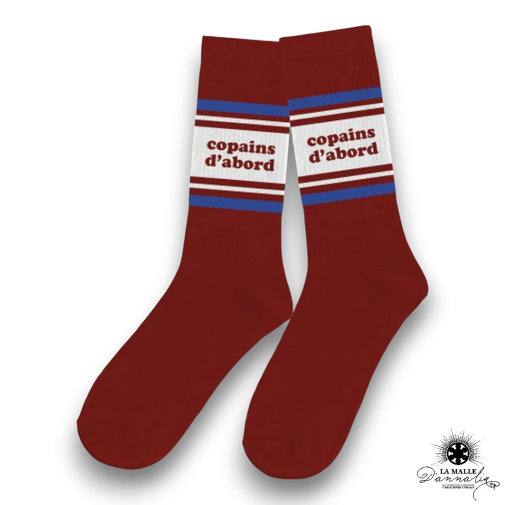 chaussette homme copains dabord rouge lamalledannalia