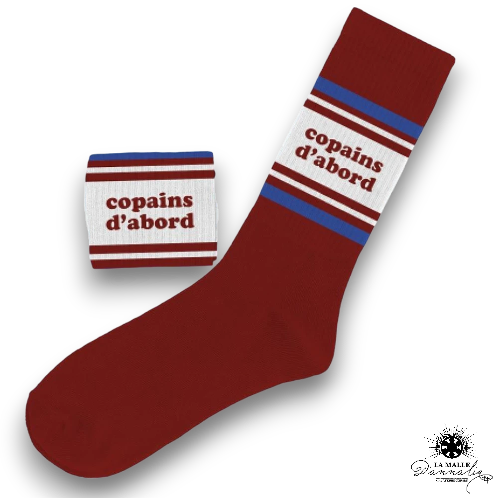chaussette homme copains d_abord rouge lamalledannalia