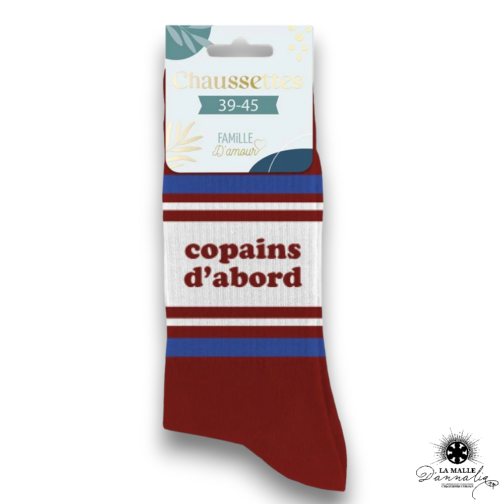 chaussette homme copains rouge lamalledannalia