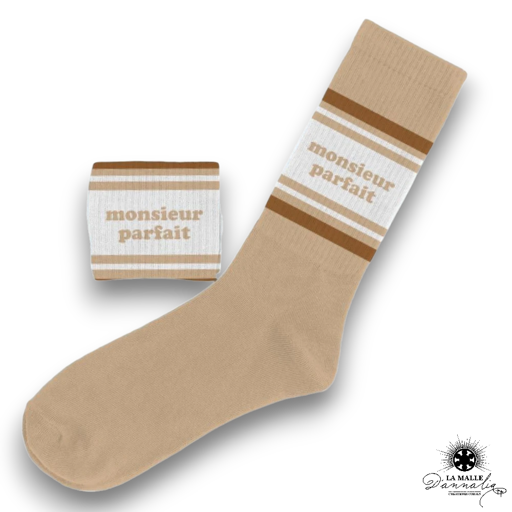 chaussette homme monsieur parfait marron lamalledannalia