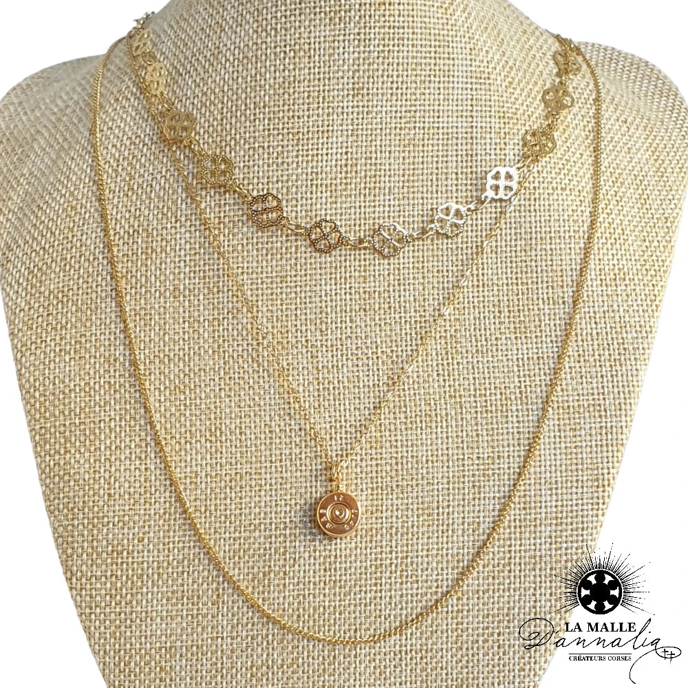 collier acier inoxydable 3rangs douille createur corse lamalledannalia