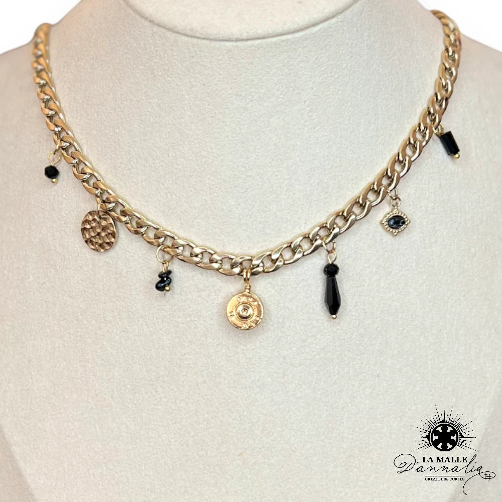 collier acier inoxydable breloque douille createur corse lamalledannalia