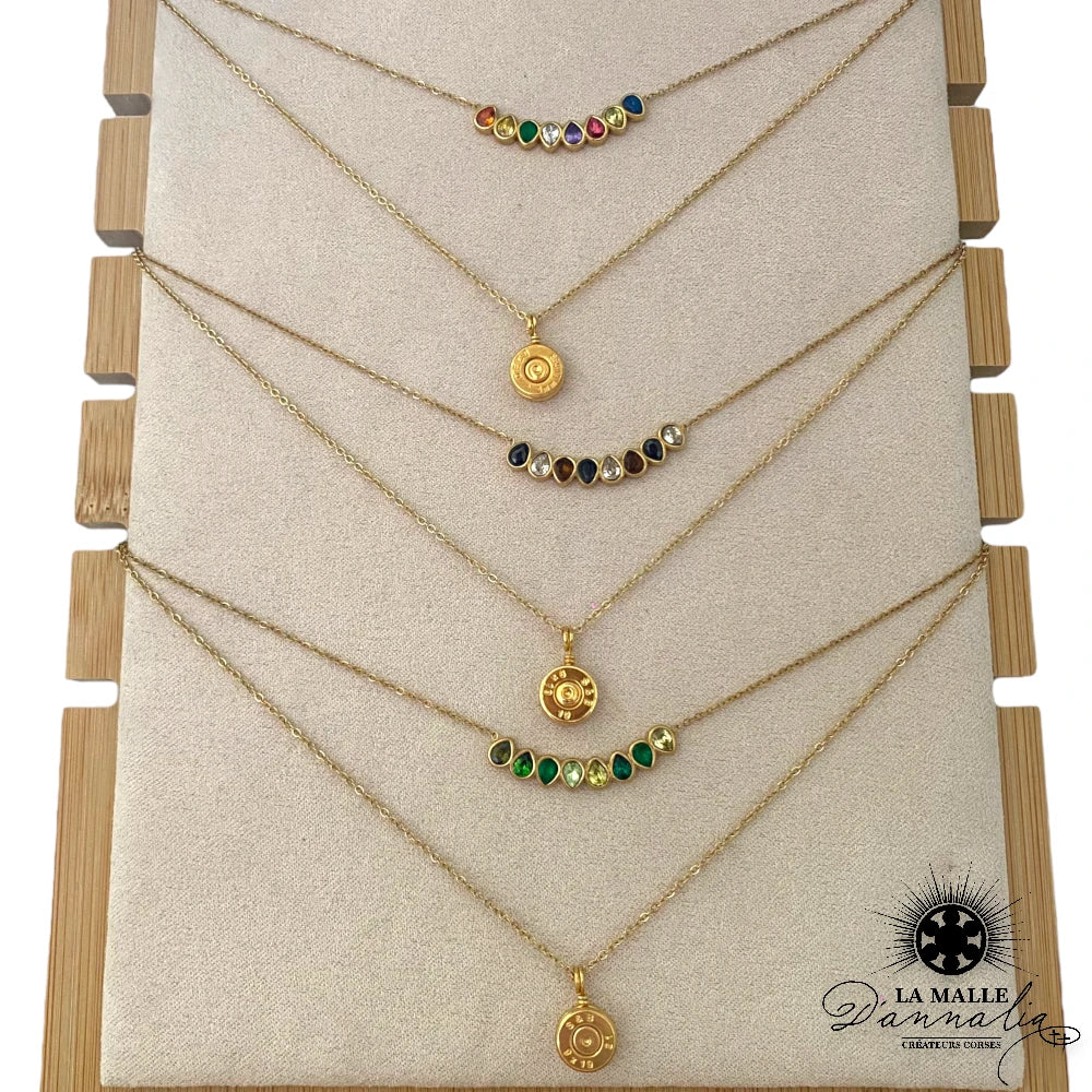 collier acier inoxydable couleur douille createur corse lamalledannalia