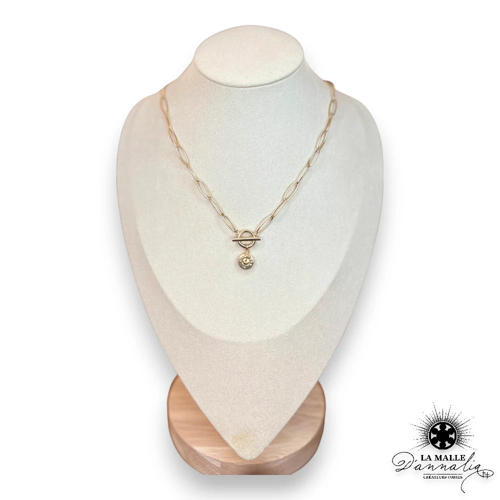 collier acier inoxydable grosse maille et douille lamalledannalia