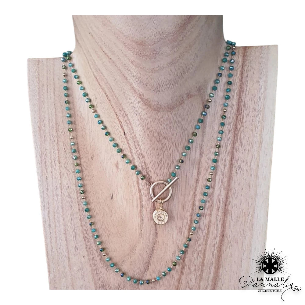 collier acier inoxydable fermoir vert creation corse douille lamalledannalia