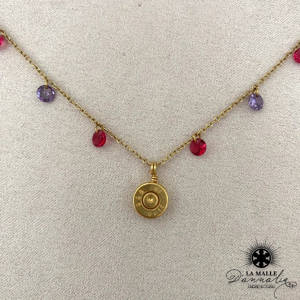 collier acier inoxydable perle couleur douille createur corse lamalledannalia