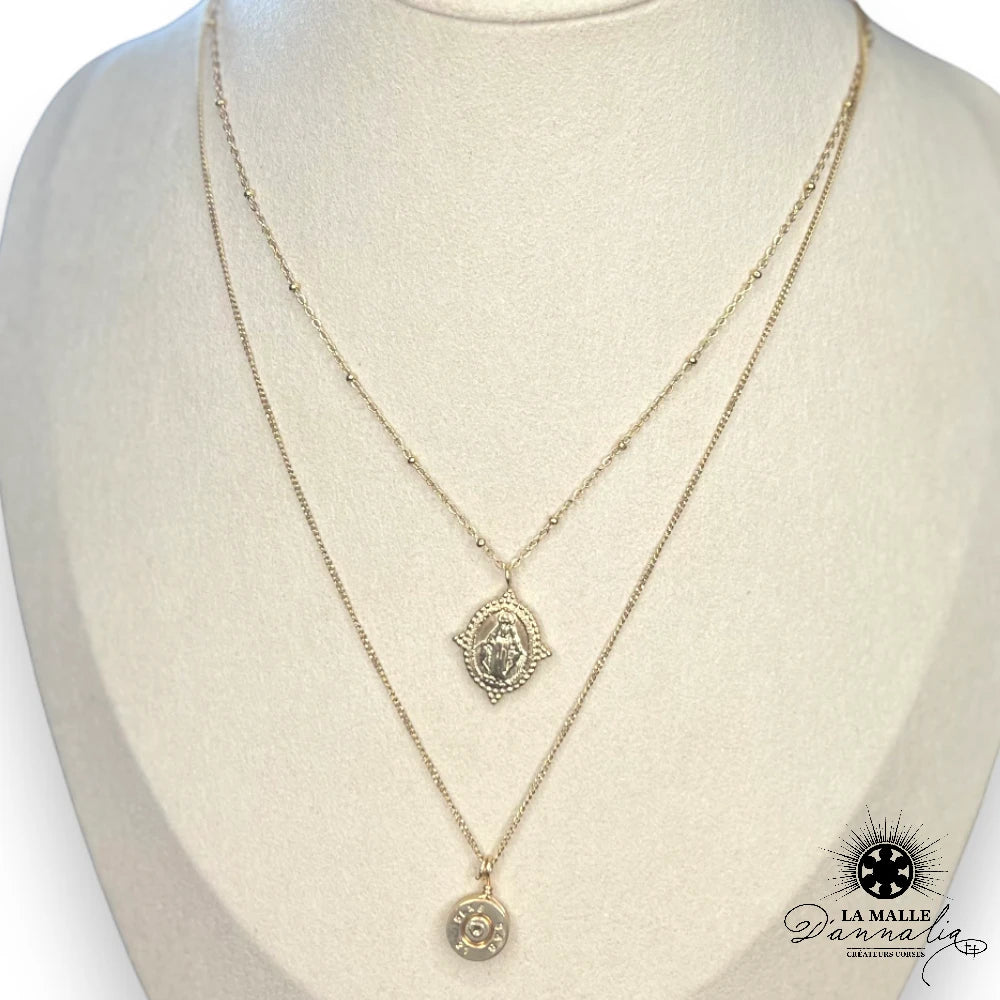 collier en acier inoxydable vierge balle createur corse douille lamalledannalia