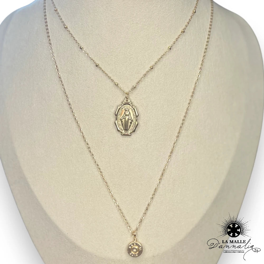 collier acier inoxydable vierge balle createur corse lamalledannalia