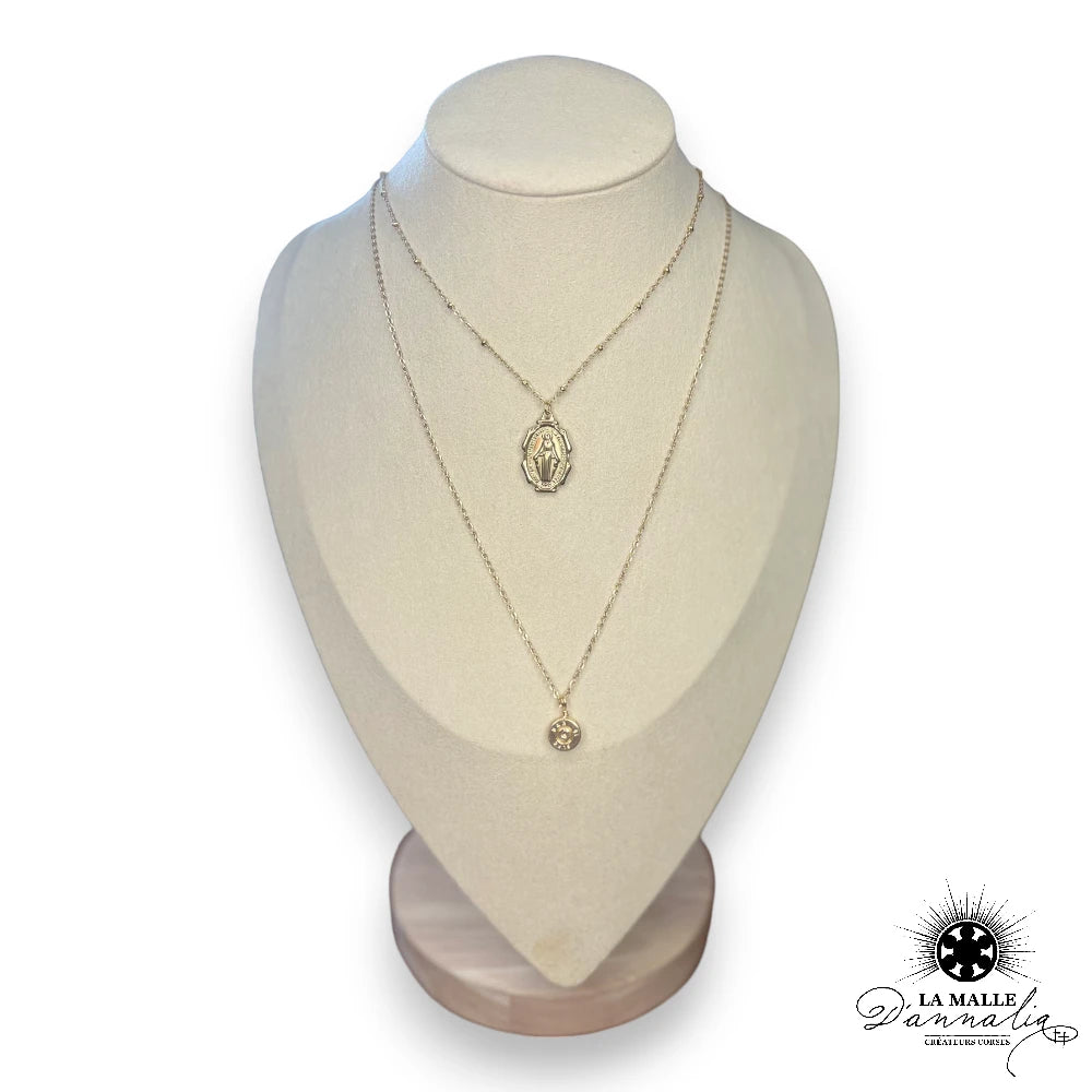 collier acier inoxydable vierge douille createur corse lamalledannalia