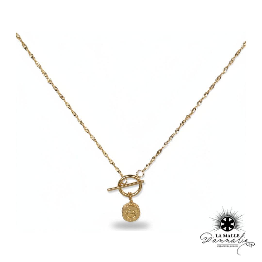 Collier long douille plaqué or fait main à Bastia