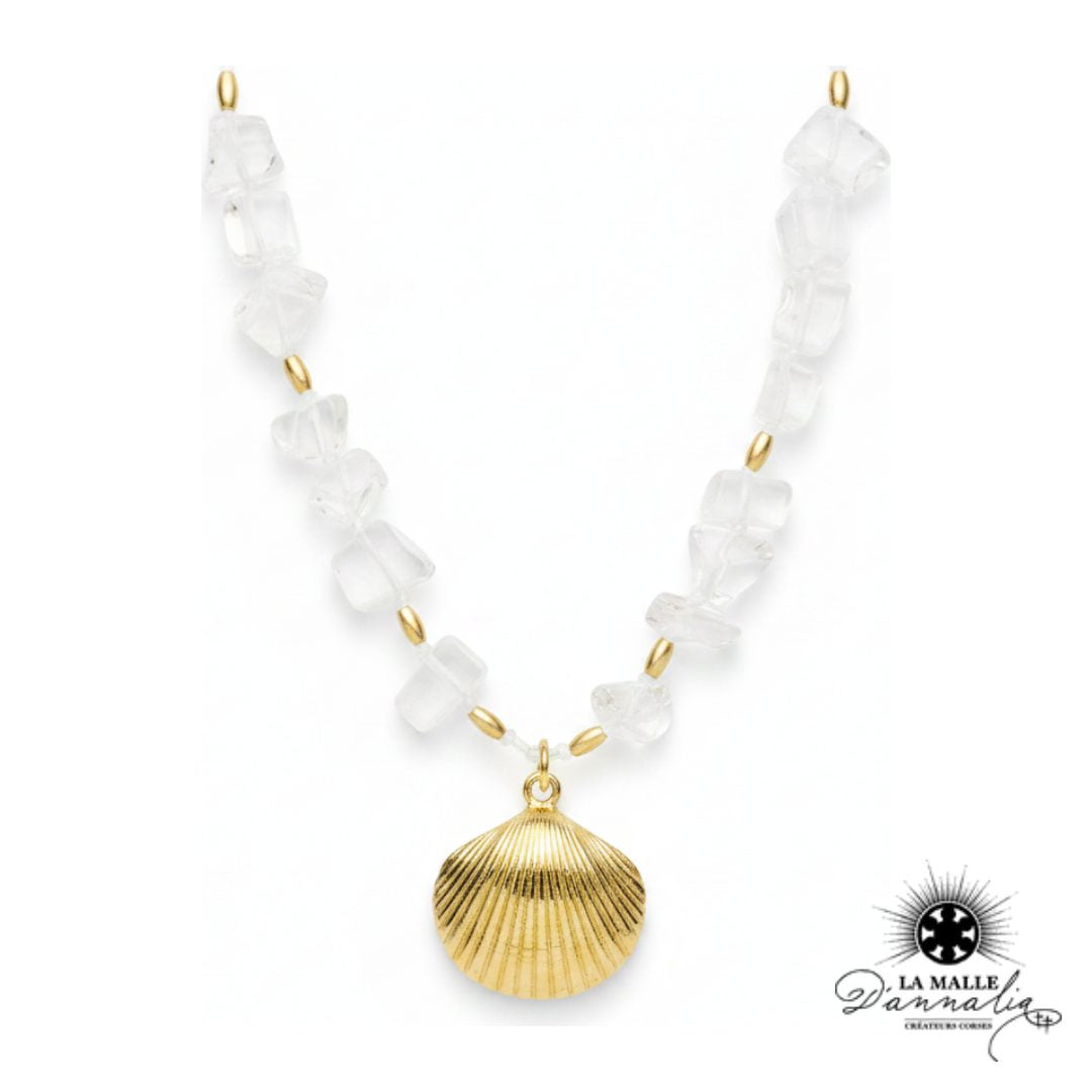 Collier Doré Coquillage sautoir en acier inoxydable