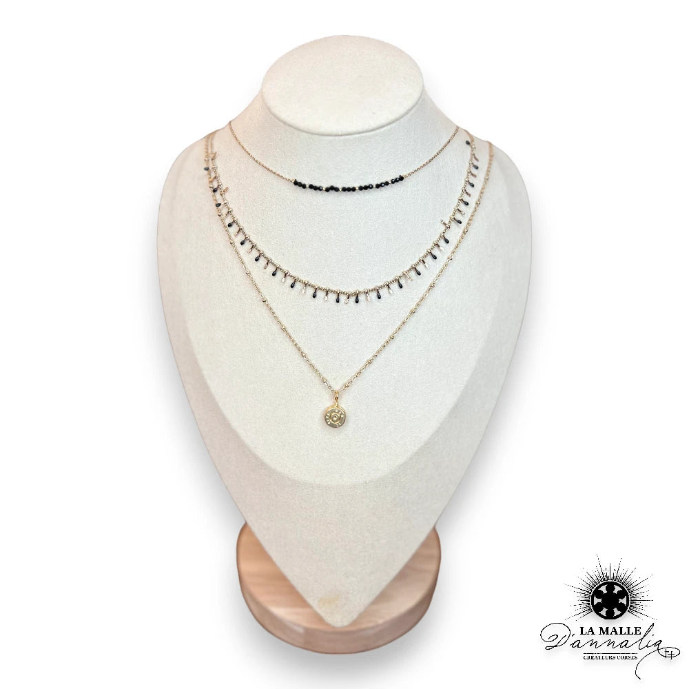 bijou acier inoxydable createur corse douille perle noir lamalledannalia