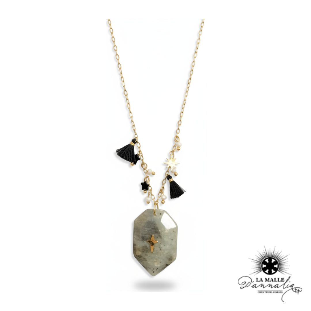 Collier Sautoir Croix & Pompon Acier Chirurgical 316L — Bastia