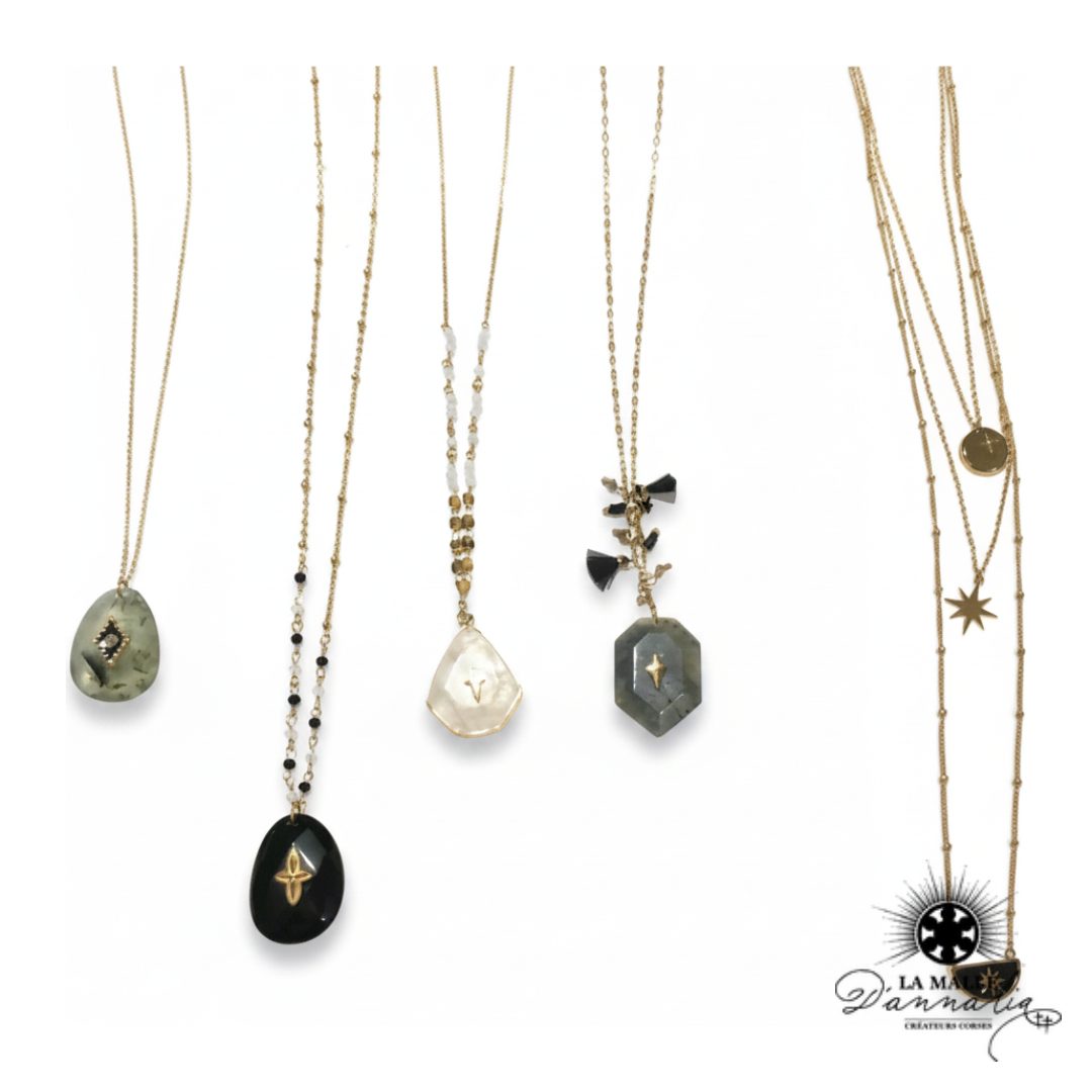 Collier Sautoir Pendentif Acier Inoxydable — Ras-du-Cou Dentelle Bastia