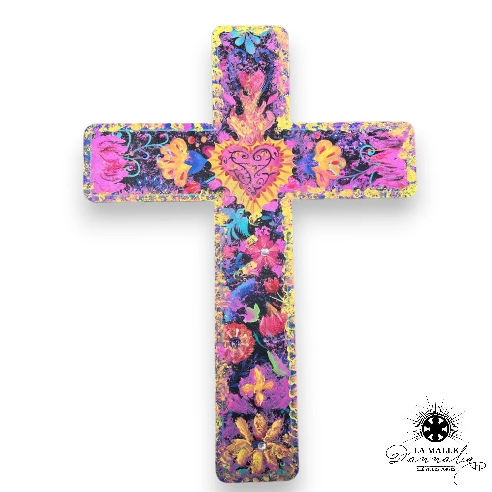 deco-murale-vierge-croix-fleur-religieux-jaune-lamalledannalia