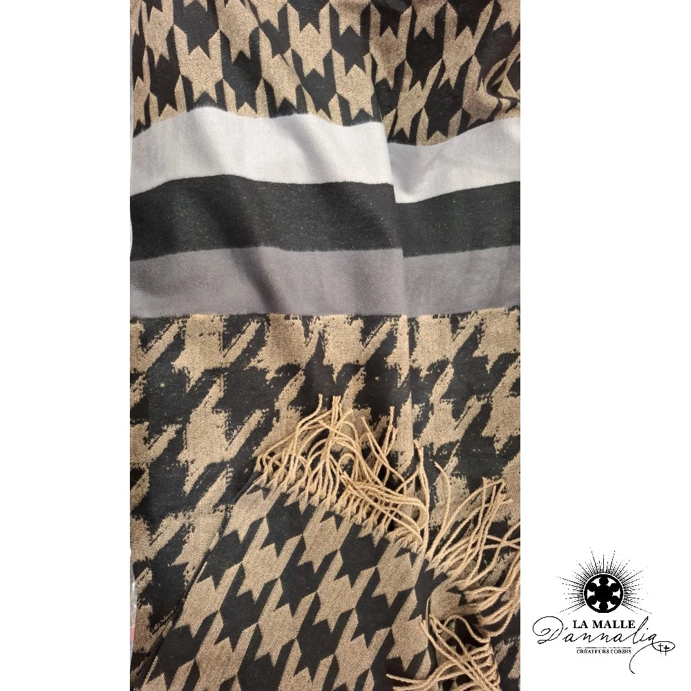 echarpe chic gris classique discret composition noir polyester lurex lamalledannalia