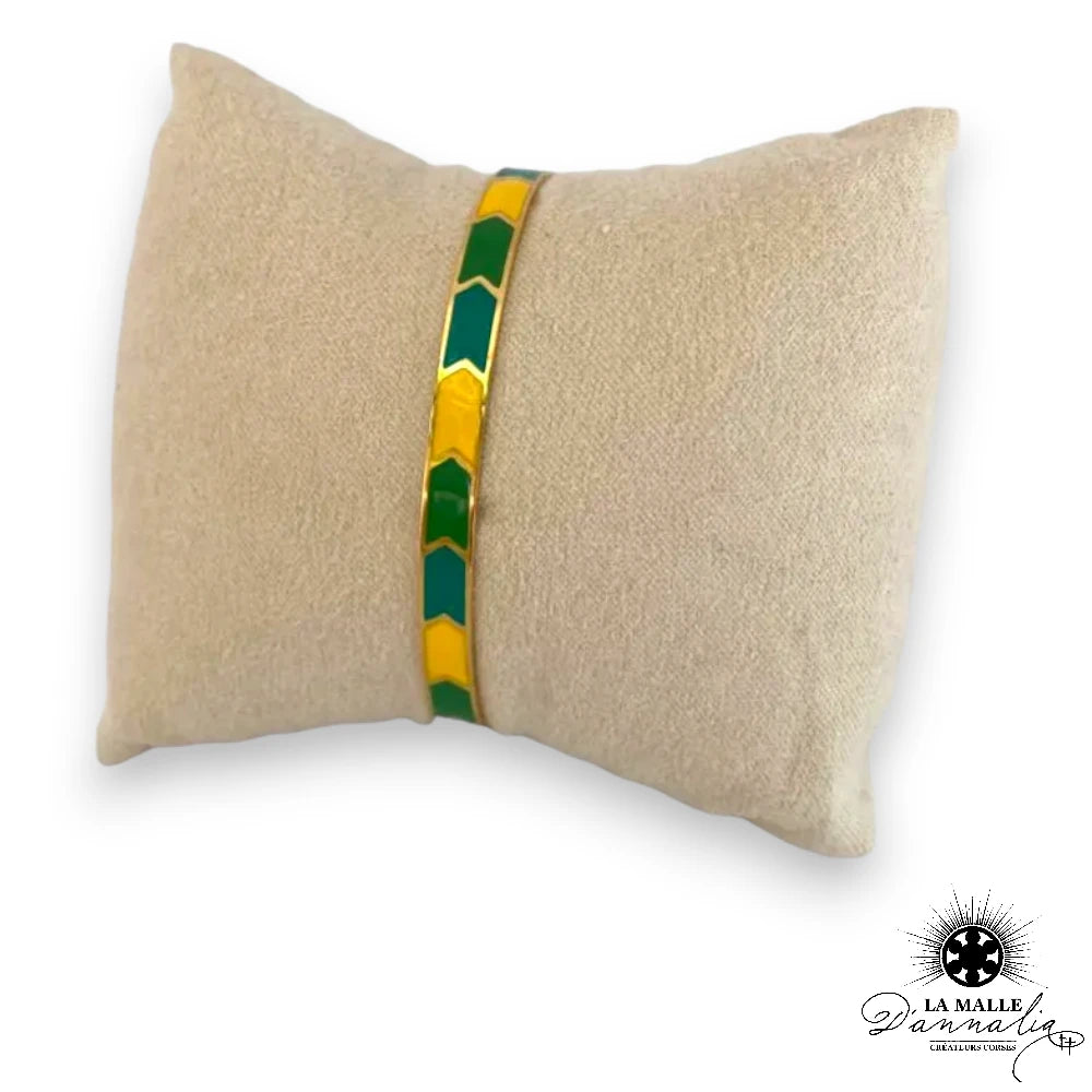jonc acier inoxydable vert jaune lamalledannalia