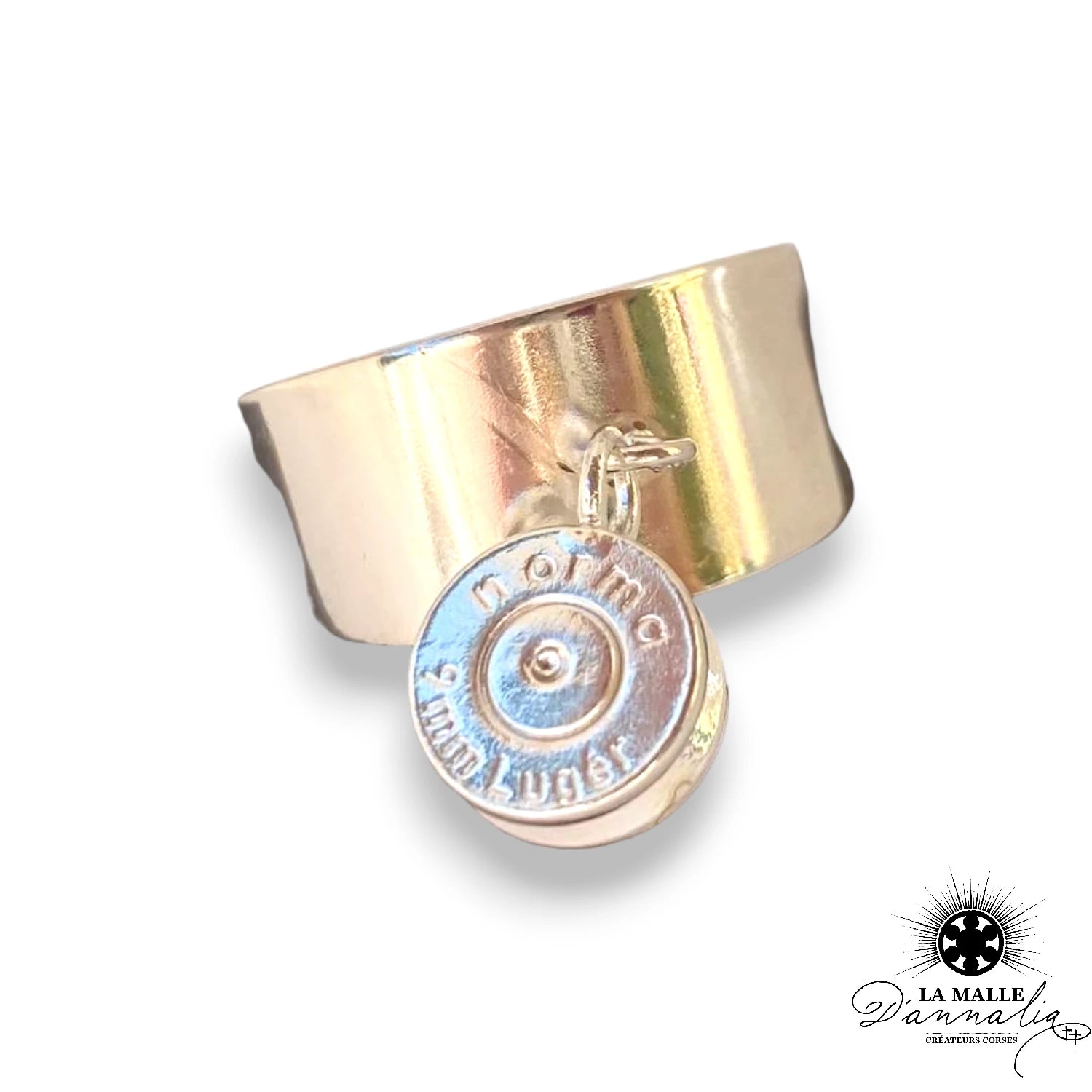 lamalledannalia Bague Plaquée Argent breloque douille