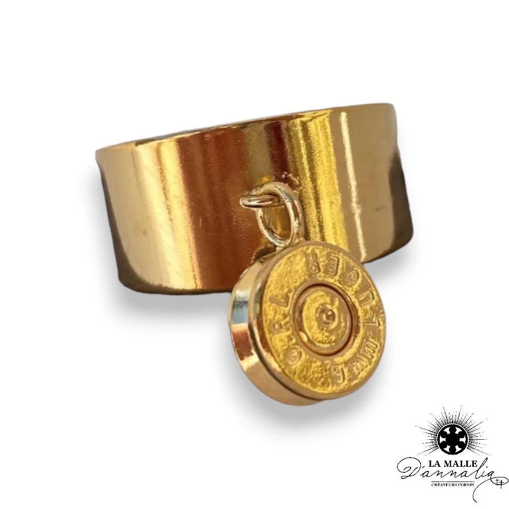 lamalledannalia Bague plaqué or 3 microns et breloque douille