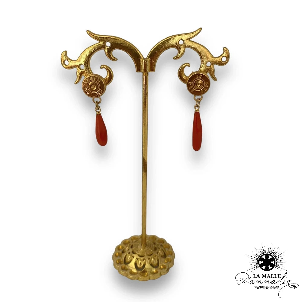 lamalledannalia-Boucle-oreille-corail-rouge-plaque-or-3-microns
