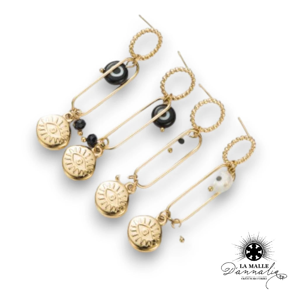 lamalledannalia-Boucles-oreilles-acierinoxydable-oeil-noir-perle