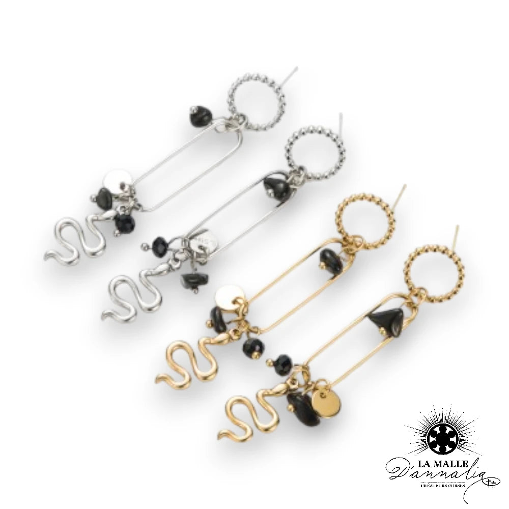 lamalledannalia-Boucles-oreilles-acierinoxydable-serpent-noir-perle