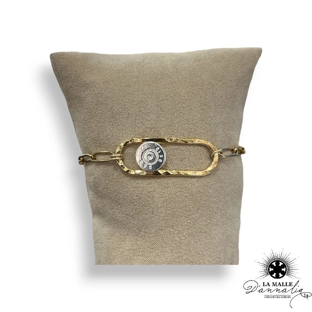 Bracelet Chaîne en Acier Inoxydable avec Douille en Plaqué Or ou Argent
