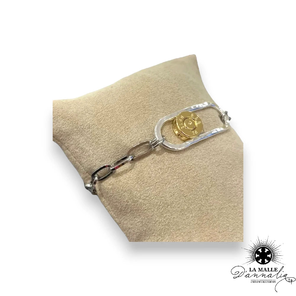 lamalledannalia-Bracelet-Chaîne-rectangulaire-Acier-Inoxydable-Douille-Plaque-Or-modele-Argent