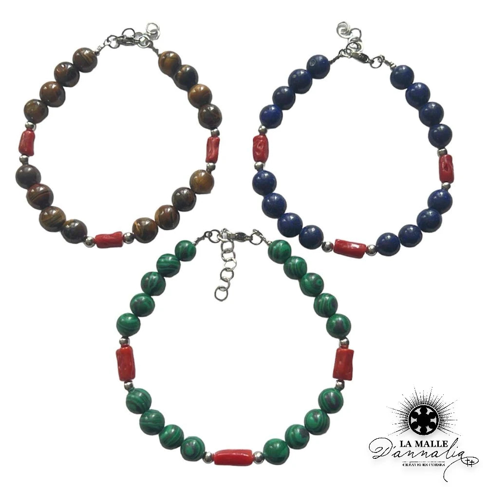 Bracelets Pierres et Corail - Bracelet Homme ou Femme