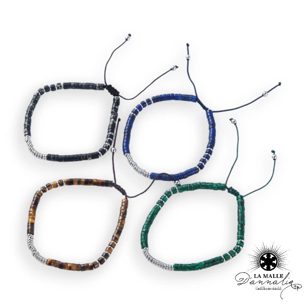 lamalledannalia-Bracelet-homme-acier-inoxydable-pierres-naturelles-apis-lazuli-jade-africaine-œil-tigre