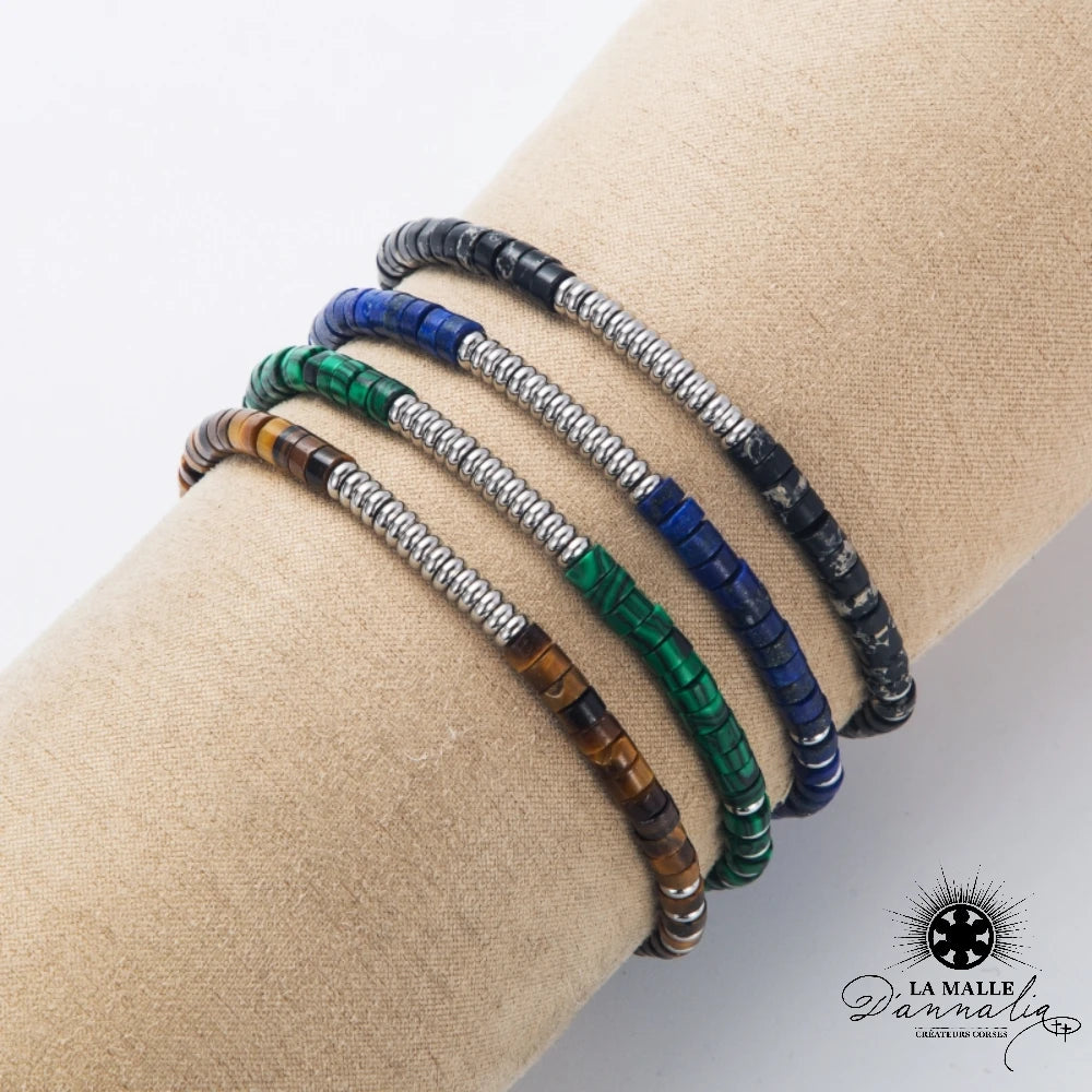 lamalledannalia-Bracelet-homme-acier-inoxydable-pierres-naturelles-apis-lazuli-jade-africaine-œil-tigre