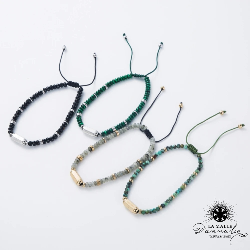 lamalledannalia-Bracelet-reglable-acier-inoxydable-pierre-naturelles-opale-grise-malachite-obsidienne-jade-africaine-fil