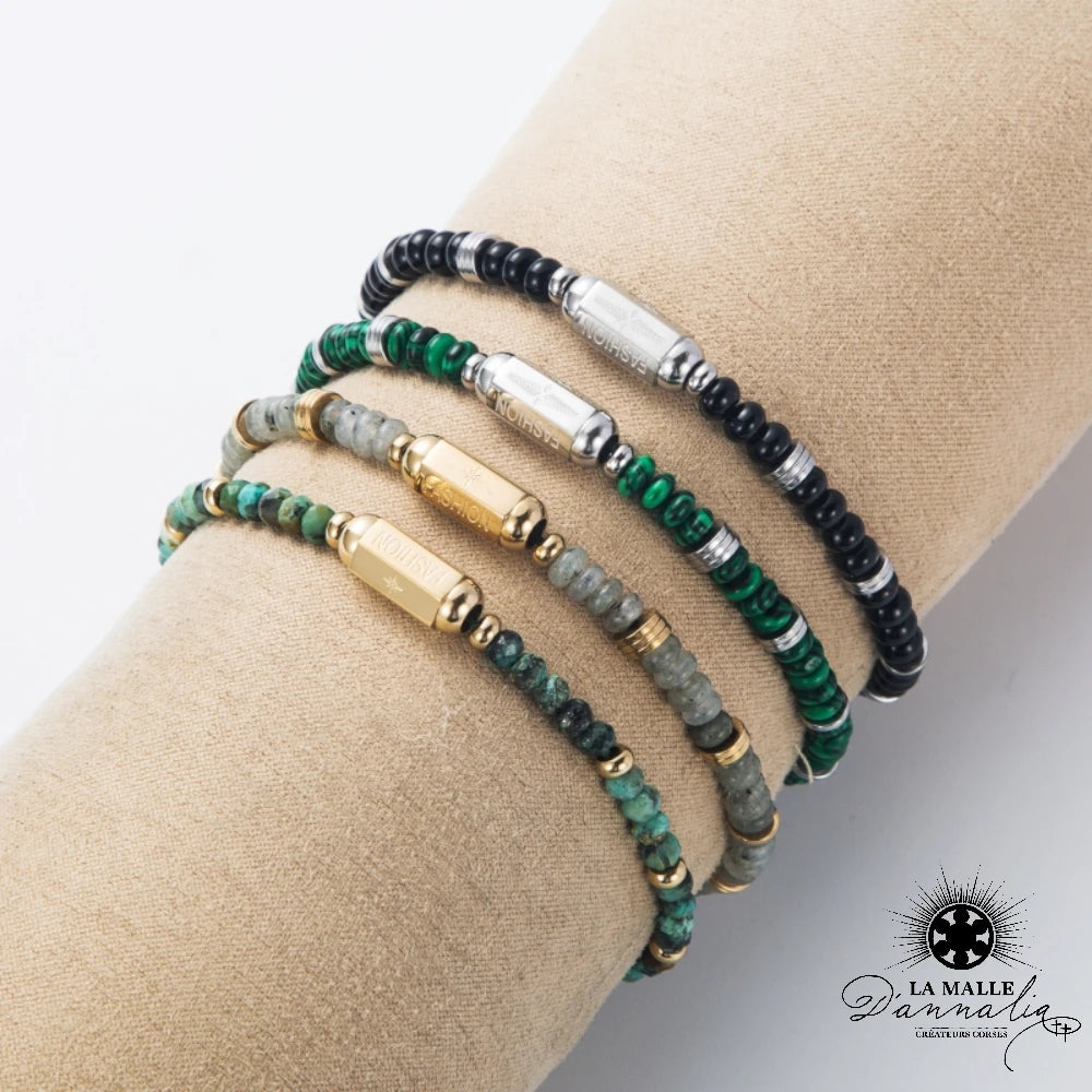 lamalledannalia-Bracelet-reglable-acier-inoxydable-pierre-naturelles-opale-grise-malachite-obsidienne-jade-africaine