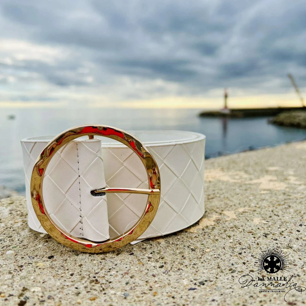 lamalledannalia-Ceinture-large-Coloree-Gros-Ceinturon-blanc