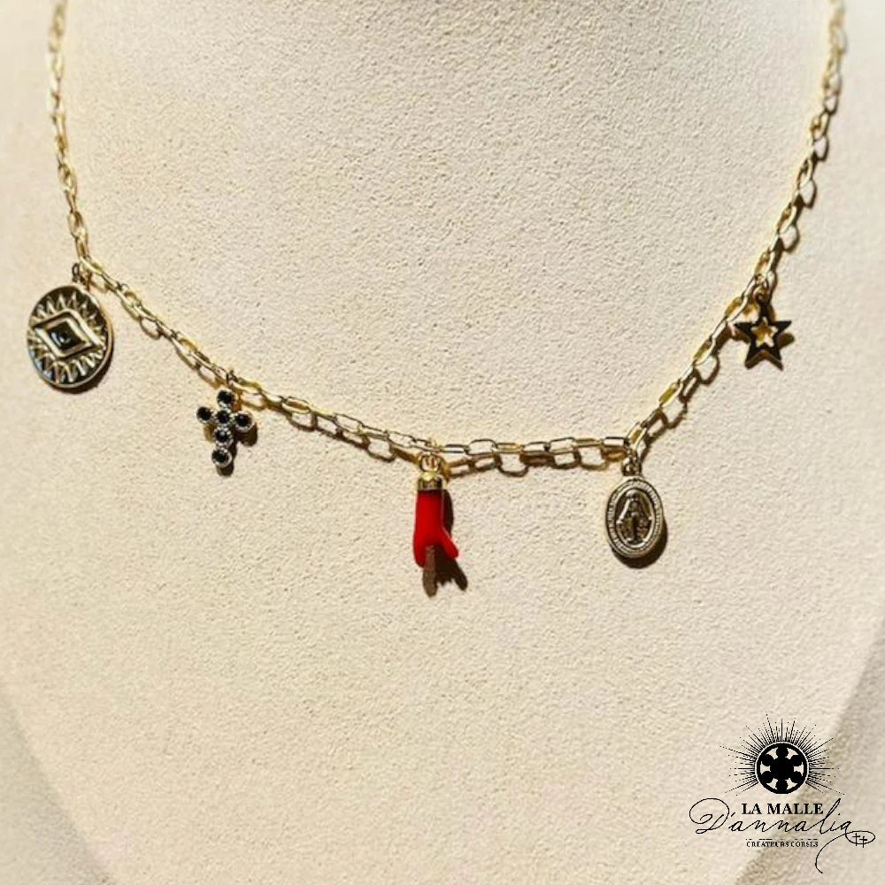 lamalledannalia-Collier-Acier-Inoxydable-Pampille-Breloques-Protectrices-Corne-Corail
