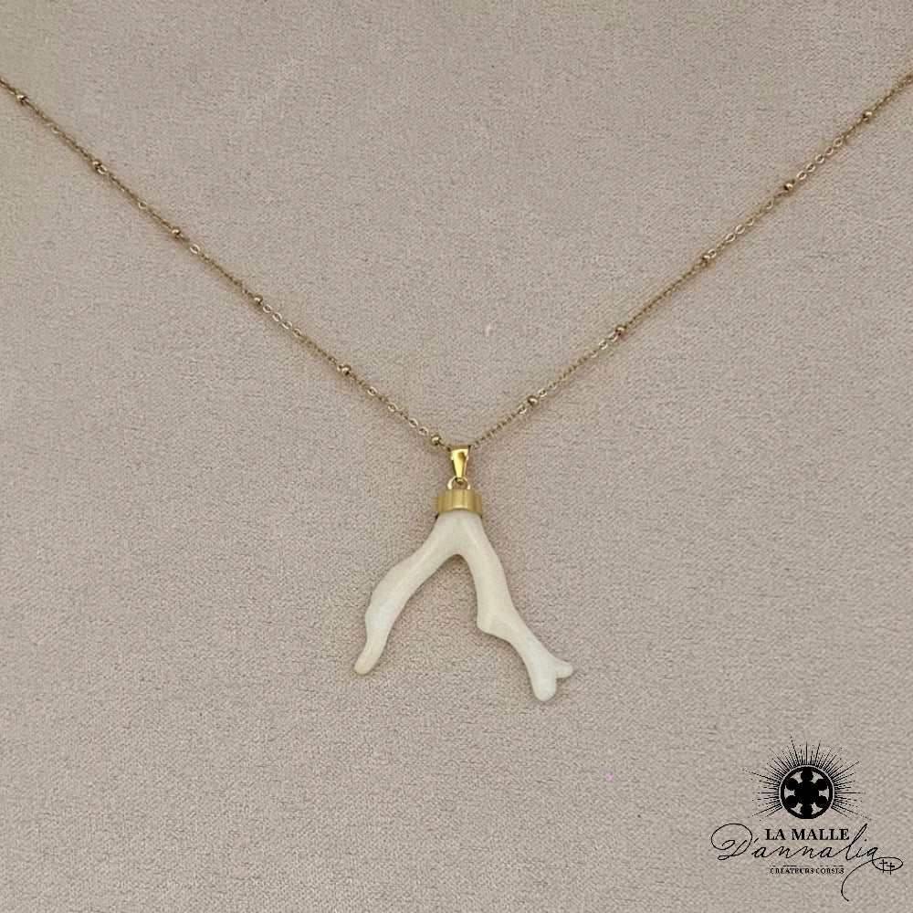 lamalledannalia-Collier-Acier-branche-corail-blanc-plaque-or-creation