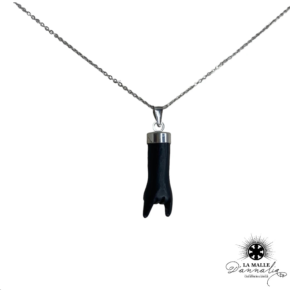 lamalledannalia-Collier-Acier-corne-corail-noir-argent