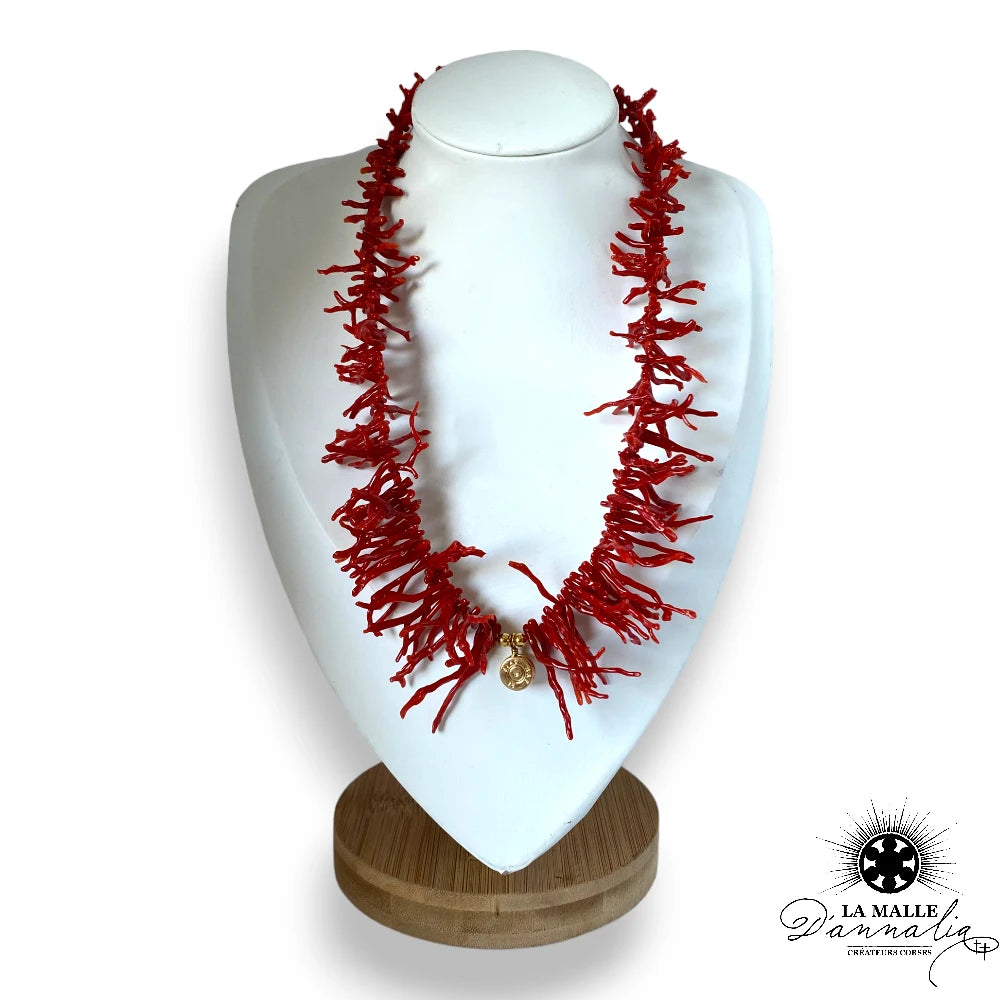 lamalledannalia-Collier-Morceau-Corail-Breloque-Douille-Plaque-or