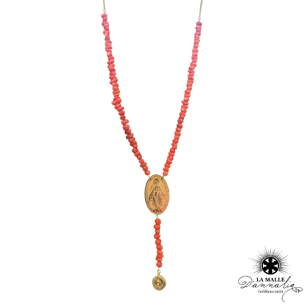 lamalledannalia-Collier-corail-rouge-perle-vierge-douille-creation