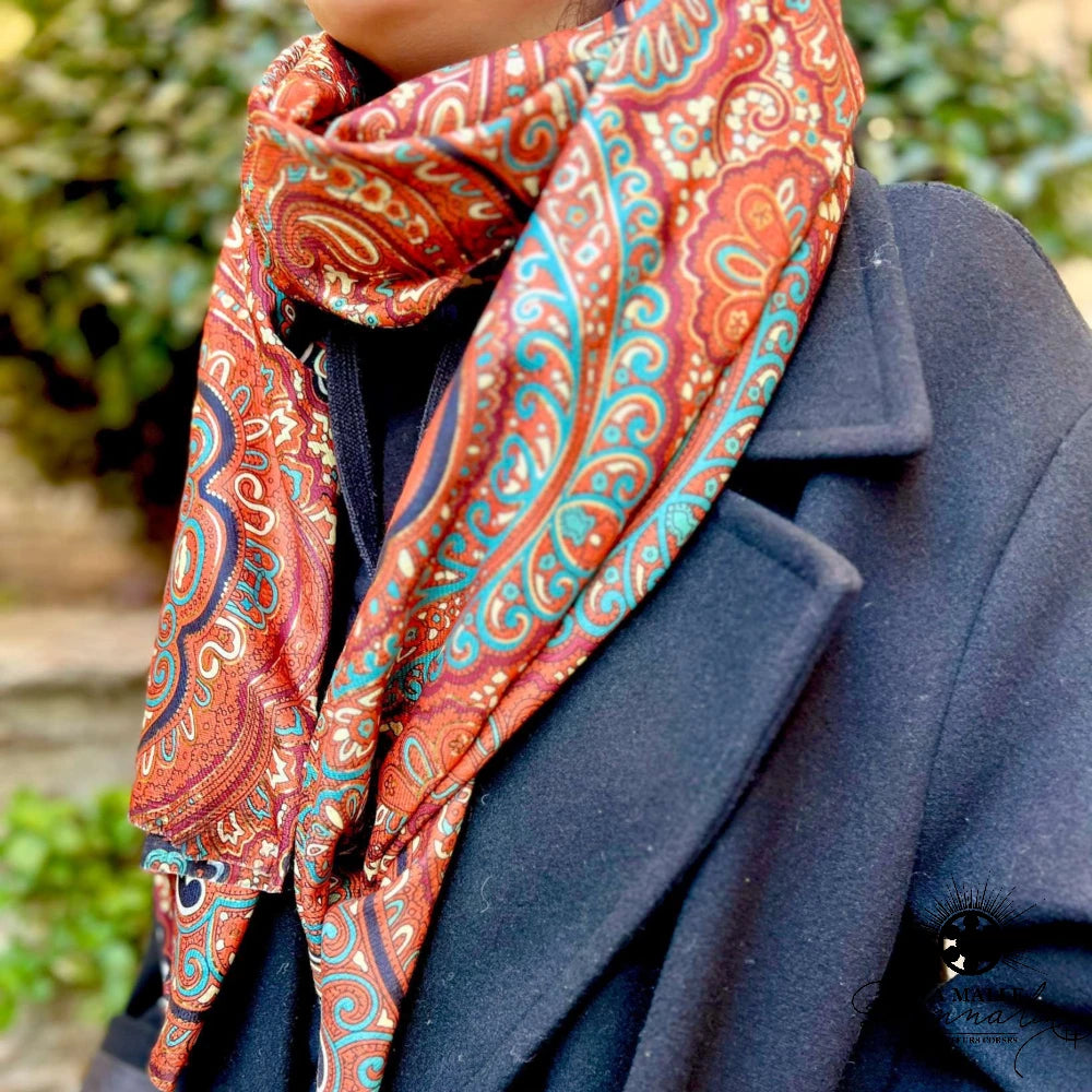 lamalledannalia-Echarpe-Nuances-Ocre-Brique-Orange