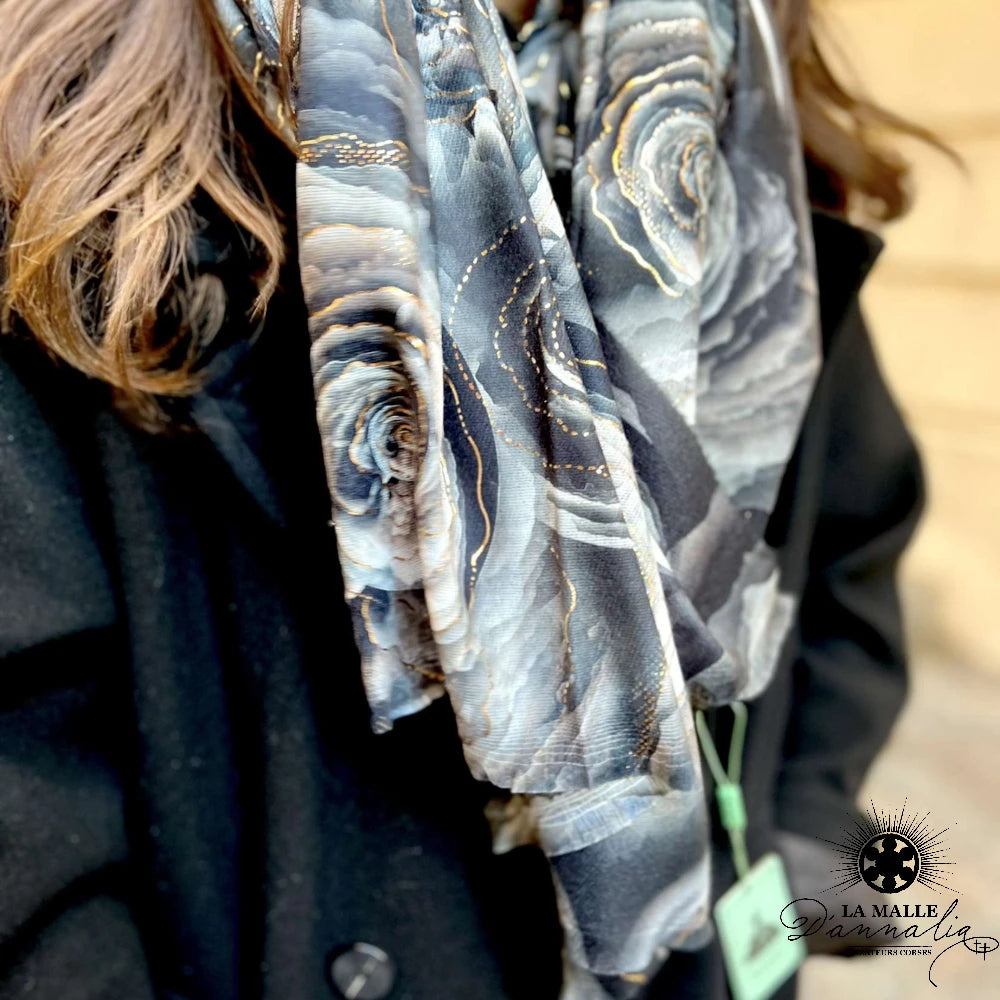 lamalledannalia-Echarpe-noir-gris-femme