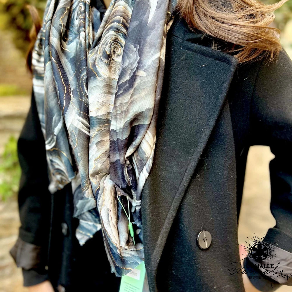 lamalledannalia-Echarpe-noir-gris