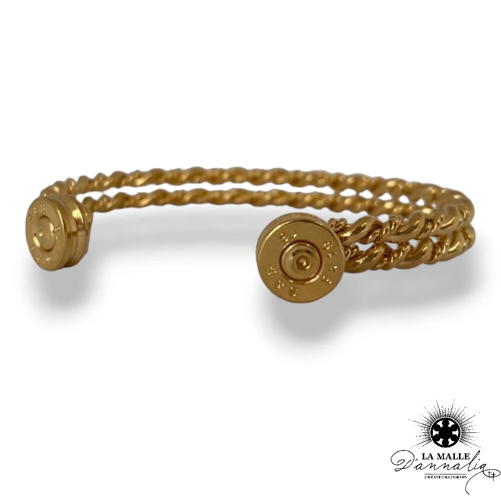 lamalledannalia-Jonc-Bracelet-Double-Torsade-Plaque-Douilles-9mm-Esprit-Vintage