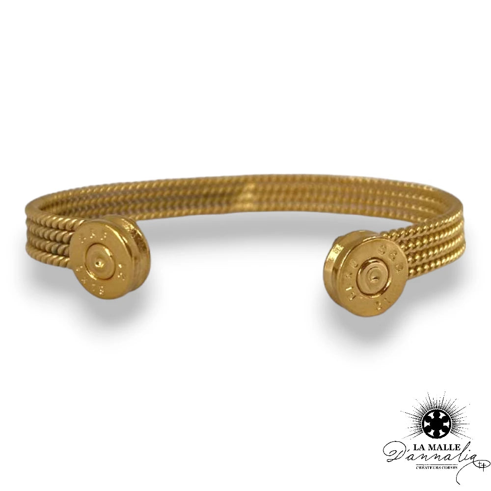 lamalledannalia-Jonc-Bracelet-Maille-Milanaise-Plaque-Or-3Microns-Douilles-9mm--Esprit-Vintage-createur