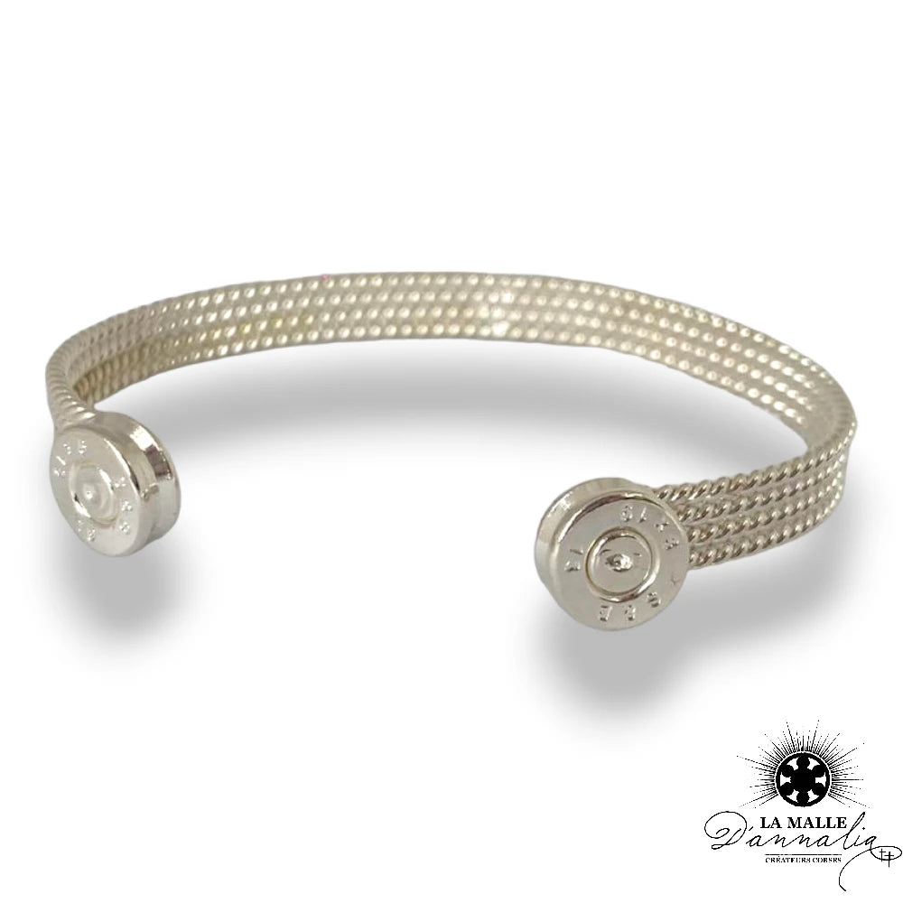 lamalledannalia-Jonc-Bracelet-Maille-Milanaise-plaque-Argent-Douilles-createur-corse-bastia-9mm
