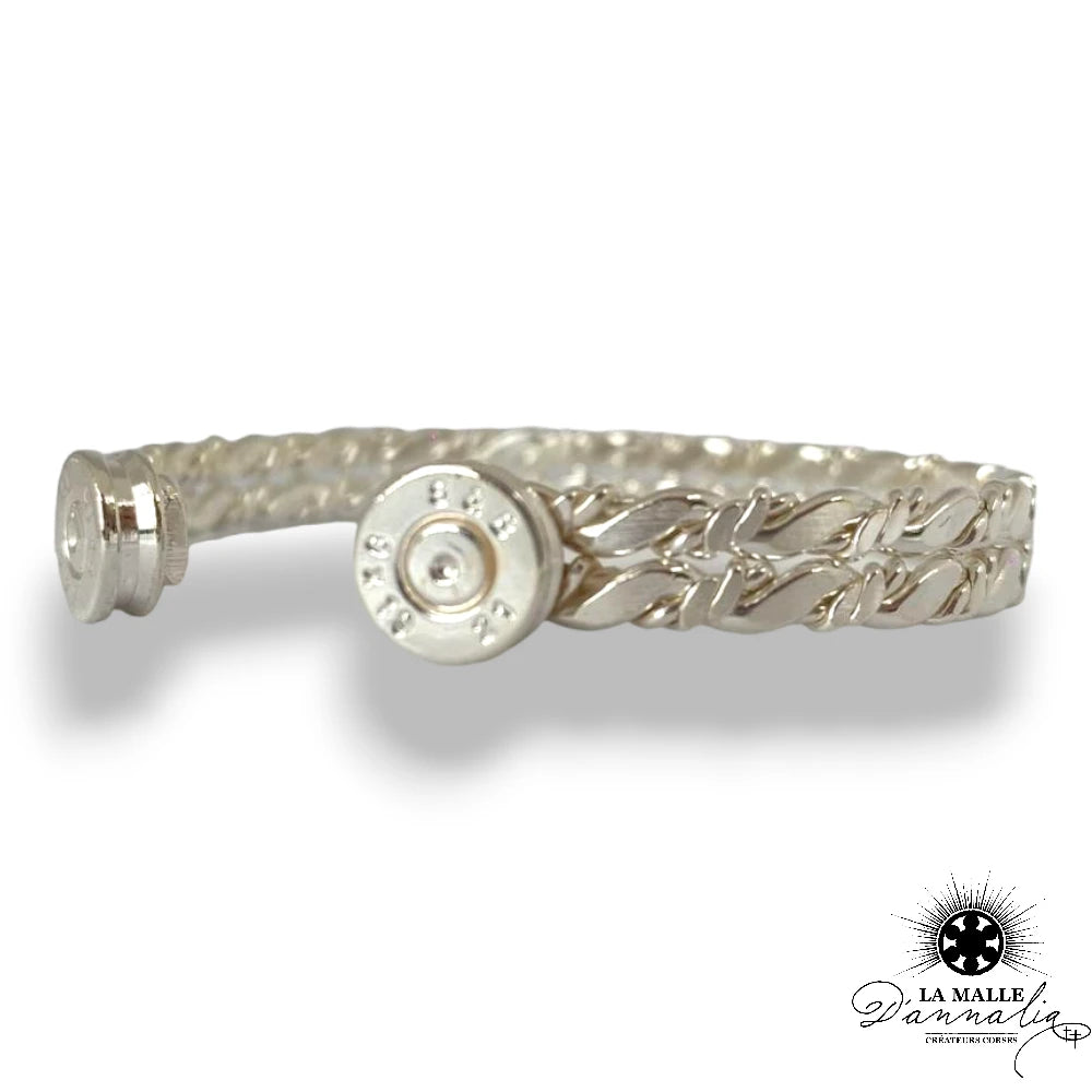lamalledannalia-Jonc-Bracelet-Torsade-Plat-Double-Plaque--Argent-Douille-9mm-createur-corse