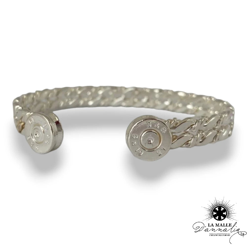 lamalledannalia-Jonc-Bracelet-Torsade-Plat-Double-Plaque--Argent-Douille-9mm-createur-corse