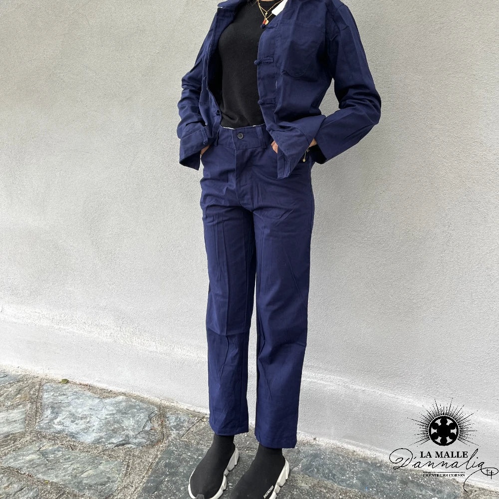 pantalon bleu de chine lamalledannalia
