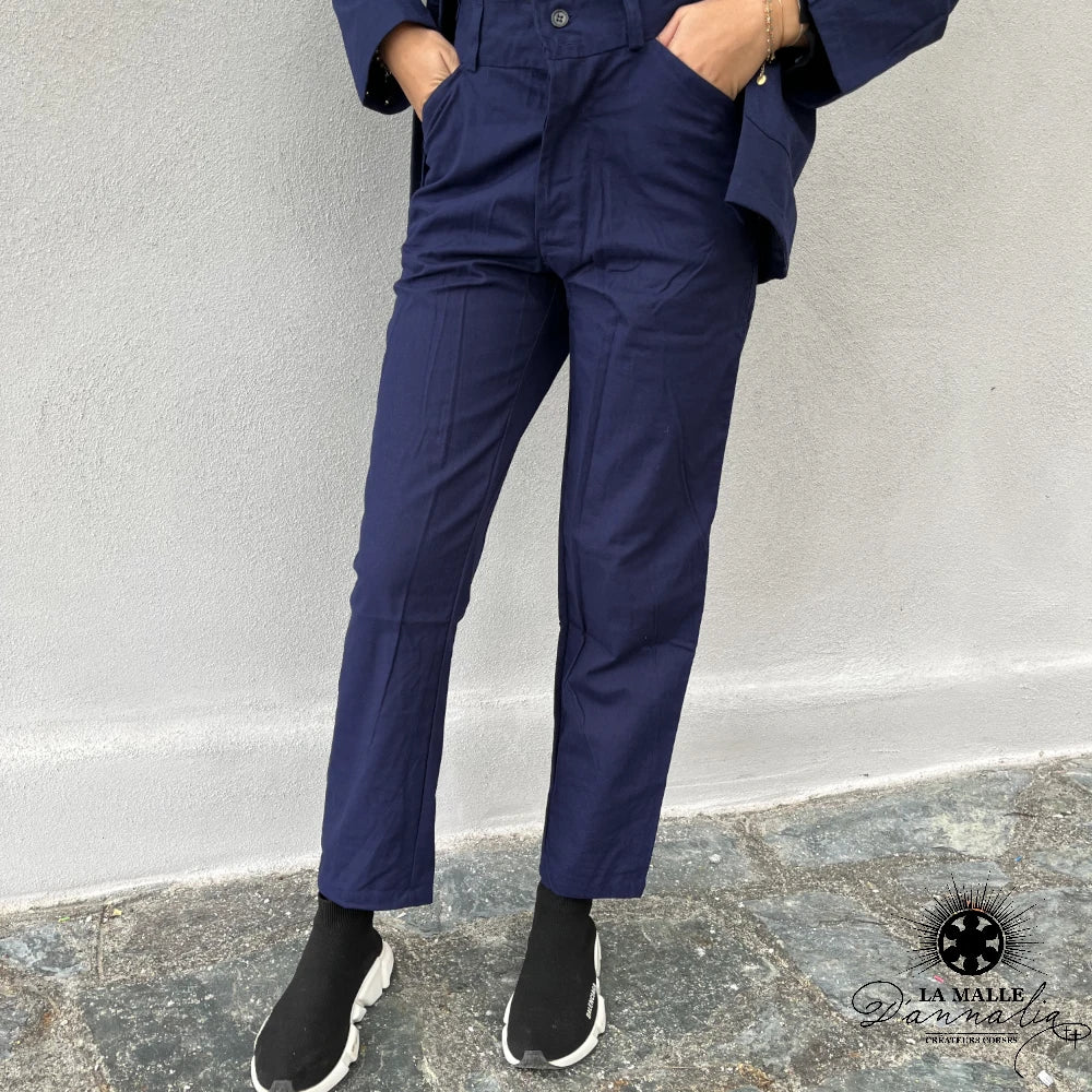 pantalon bleu de chine lamalledannalia